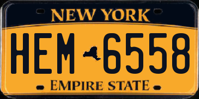 NY license plate HEM6558