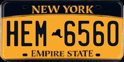 NY license plate HEM6560