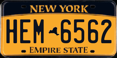 NY license plate HEM6562