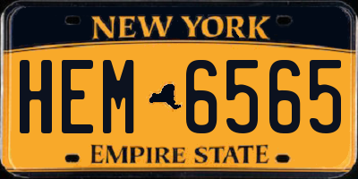 NY license plate HEM6565