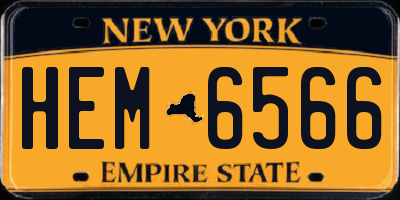 NY license plate HEM6566