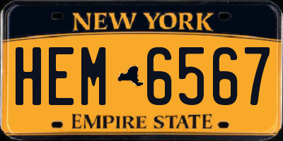 NY license plate HEM6567
