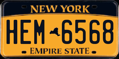 NY license plate HEM6568