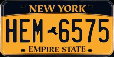 NY license plate HEM6575