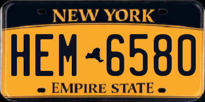 NY license plate HEM6580