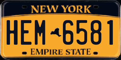 NY license plate HEM6581
