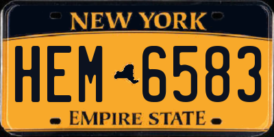 NY license plate HEM6583