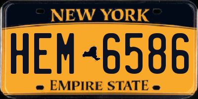 NY license plate HEM6586