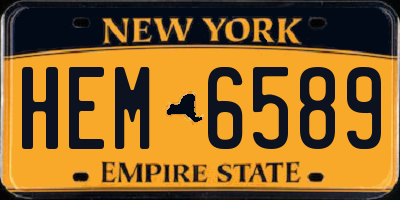 NY license plate HEM6589