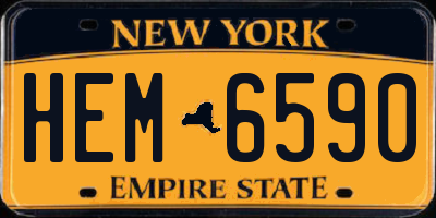 NY license plate HEM6590