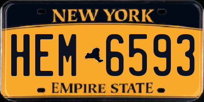 NY license plate HEM6593