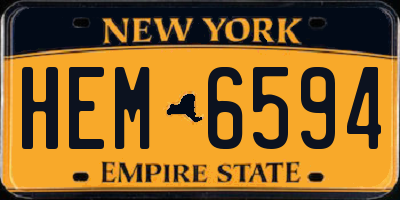 NY license plate HEM6594