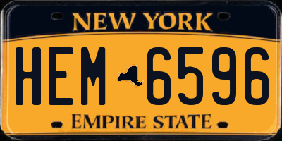 NY license plate HEM6596