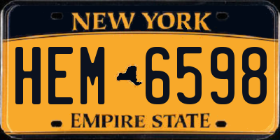 NY license plate HEM6598