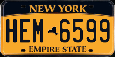 NY license plate HEM6599