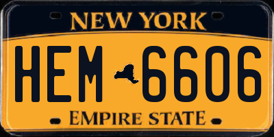 NY license plate HEM6606