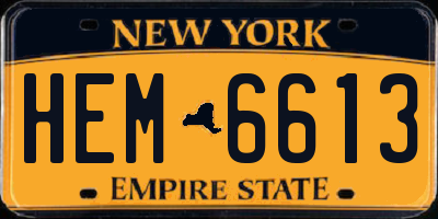 NY license plate HEM6613
