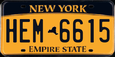 NY license plate HEM6615