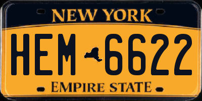NY license plate HEM6622