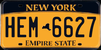 NY license plate HEM6627