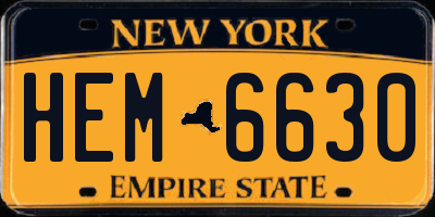 NY license plate HEM6630