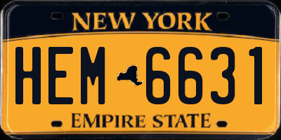 NY license plate HEM6631