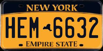 NY license plate HEM6632