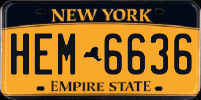 NY license plate HEM6636