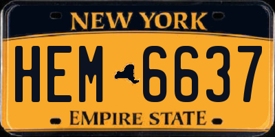 NY license plate HEM6637