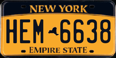 NY license plate HEM6638