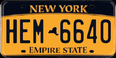 NY license plate HEM6640