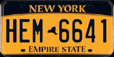 NY license plate HEM6641