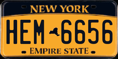 NY license plate HEM6656