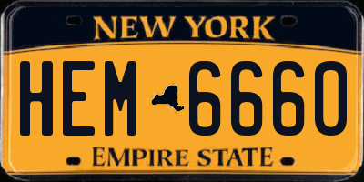 NY license plate HEM6660