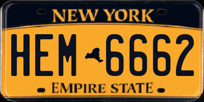 NY license plate HEM6662
