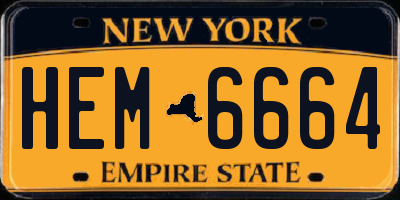 NY license plate HEM6664