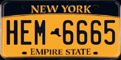 NY license plate HEM6665