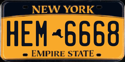 NY license plate HEM6668