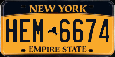 NY license plate HEM6674