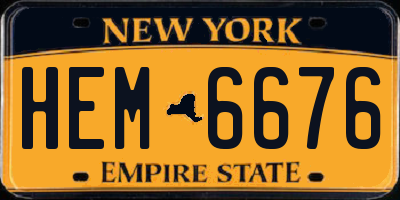 NY license plate HEM6676