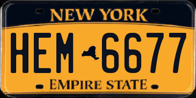 NY license plate HEM6677