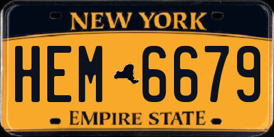 NY license plate HEM6679