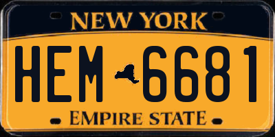NY license plate HEM6681