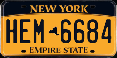 NY license plate HEM6684