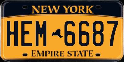 NY license plate HEM6687