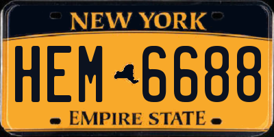NY license plate HEM6688