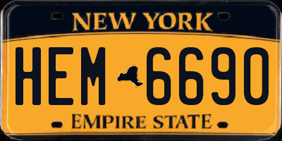 NY license plate HEM6690