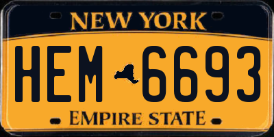 NY license plate HEM6693