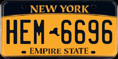 NY license plate HEM6696