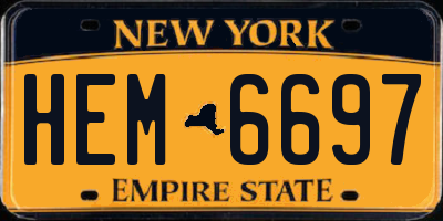 NY license plate HEM6697